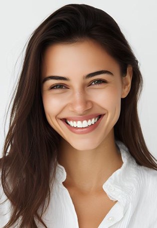 Portrait of young woman with perfect teeth