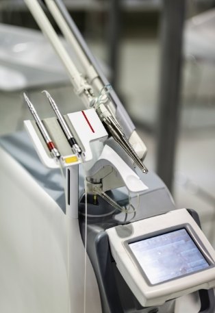 Closeup of tools for advanced dental services and technology