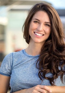 a woman smiling with bright teeth near East Petersburg