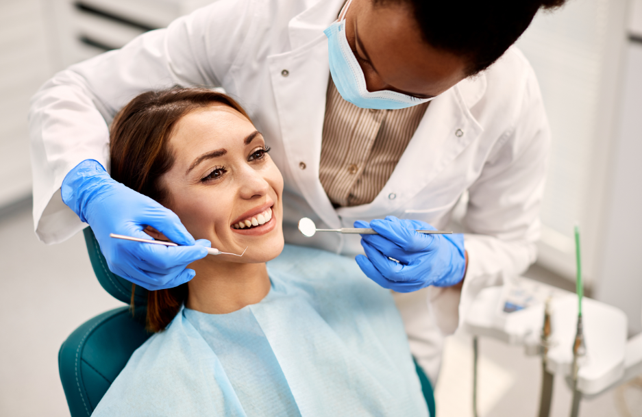 Patient undergoing dental exam
